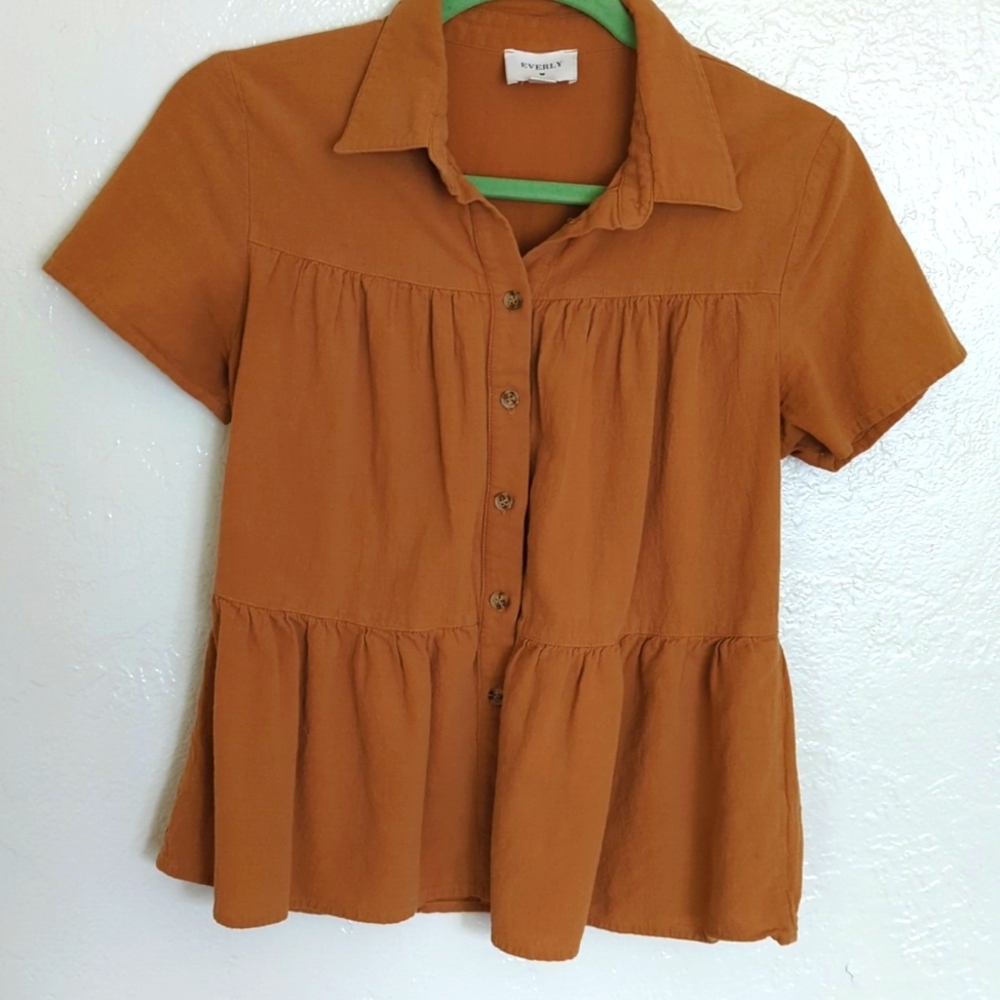 Everly from Roolee Button Down Peplum
